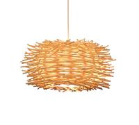 NOKXDKJWT Unique Bamboo Light Shade Romantic Beach Hanging Light Personalized Bird's Nest Ceiling Chandelier, Southeast Asia Style Lighting Ceiling for Restaurant Coffee Bar/40Cm
