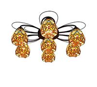 NOKXDKJWT Vintage Style Chandelier Tiffany 7 Multi-Head Ceiling Lamp Lamp Baroque Simple Stained Glass Living Room Dining Room Bedroom