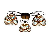 NOKXDKJWT Vintage Style Chandelier Tiffany Love Blue Simple 3 Multi-Head Ceiling Lamp Lamp Stained Glass Living Room Dining Room Bedroom