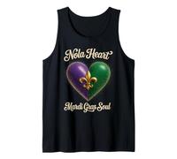 Nola Heart Mardi Gras Soul Fleur de Lis Celebration Tank Top