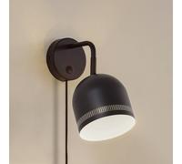 NOLA Oura wall light, black, plug, adjustable, iron
