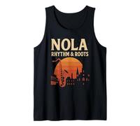 NOLA Rhythm and Roots Shirt New Orleans Saxophone Tank Top