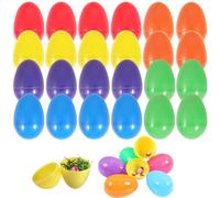NOLACE 24 x 8 cm Plastic Easter Eggs for Filling, 6 Colours for Easter Surprises and Children's Gifts