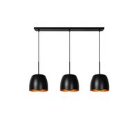 Lucide Nolan Classic Bar Pendant Light - 3Xe27 - Black, Black