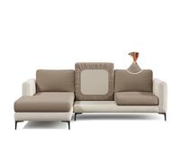 Nolan Interior Magic Sofa Cover - Classic Jacquard Sofa Seat Couch Cover - Pet Proof, Easy Install, Stretchy Slipcover - Small, Camel Brown