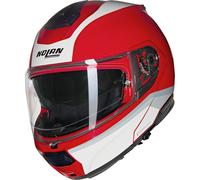 Nolan N100-6 Incognito N-Com Helmet, white-red-silver, size S for Men