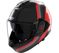 Nolan Helmet N120-1 Lineo - Modular, N‑Com, Black/Red/Grey - Size L