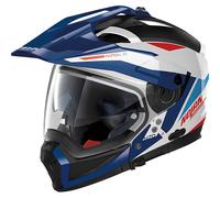 Nolan N70-2 X ECE 22.06 Motorcycle Helmet - Stunner N-Com Metal White/Blue/Red