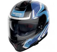 Nolan N80-8 N-Com Motorcycle Motorbike Helmet - Rumble Metal Black / Blue