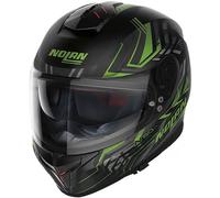 Nolan N80-8 N-Com Motorcycle Motorbike Helmet - Turbulence Flat Black / Green
