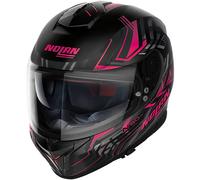 Nolan N80-8 N-Com Motorcycle Motorbike Helmet - Turbulence Flat Black / Pink