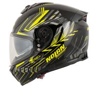 Nolan N80-8 Turbolence N-Com Helmet, black-grey-yellow, size S for Men