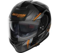 Nolan N80-8 Wanted N-Com Helmet, black-grey-orange, size M for Men