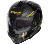 Nolan N80-8 Wanted N-Com Helmet, black-grey-yellow, size S for Men