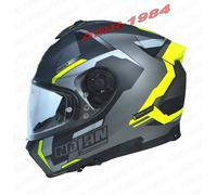 Nolan N80-8 Wanted N-Com Helmet Color Black Gray Fluorescent Yellow Size XL