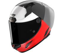 Nolan X-804 RS Ultra Carbon Blocco Motorcycle Helmet - Carbon / Grey / Red