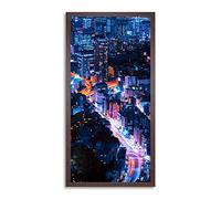 Nolbert Tokyo Japan Time Lapse Lights Photo Framed Wall Art Print Long 25X12 Inch