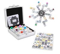 NOLIE Mexican Train Dominoes Game, Double 12 Dominoes Set, Dot Dominoes with Aluminum Case