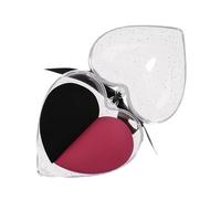 NOLITOY 1 Box Heart Shape Makeup Sponge Wet and Dry Dual Purpose Cosmetic Egg Sponges for Foundation Powder Concealer Blusher Application Reddish Black