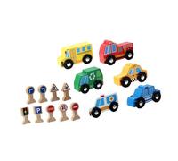 NOLITOY 1 Box Wooden Mini Traffic Sign for Realistic Road Barricade and Cones Smooth Surface Educational Traffic Scene Playset for Early Development and Interactive Learning