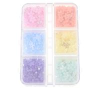 NOLITOY 1 Case Resin Flower Nail Charms with Pearls for DIY Nail Decoration 6 Grids Assorted Colour to Create Beautiful Elegant Manicure Designs at Home