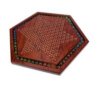 NOLITOY 1 Set Wooden Checkerboard Desktop Game Chinese Checkers Chinese Checkers Chinese Checkers Game Educational Board Game Plaything Brown Glass
