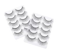 NOLITOY 10 Pairs Natural-looking Fake Eyelashes Curly Simulation False Lashes with Featherweight Flared Design Volume Makeup Eyelash for Eye Enhancement and Reusable Wear