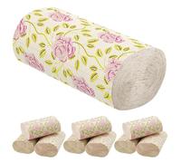 NOLITOY 10 Rolls Bamboo Toilet Paper Rolls with Printed Patterns Decorative Rose Design Comfortable and Elegant for Bathroom and Office Use
