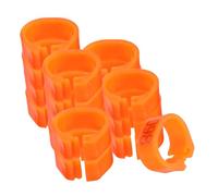 NOLITOY 100 Pcs Orange Plastic Numbered Poultry Foot Rings 8mm Inner Diameter for Bird Identification and Chicken Leg Tags, Open Leg Band for Pigeons and Small Poultry Management