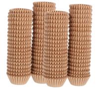 NOLITOY 1000pcs Mini Baking Cups Loaf Pan Liners Made of Paper Convenient Easy Release Features in Khaki Colour, for Thanksgiving and Bridal Showers Rustic Natural Look