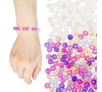 NOLITOY 1000pcs UV Reactive Color Changing Plastic Beads Round Spacers for DIY Jewelry Making and Crafts Sunlight Sensitive Loose Beads Bulk Random Mixed Colors Random Color