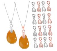 NOLITOY 100pcs Alloy Pinch Bail Clasp for Pendants Jewelry Connectors for Necklace DIY Craft Rose Gold Silver Tone Fadeless Multi Use Pendant Connector for Crystal Jade Gemstone Jewelry