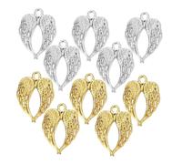 NOLITOY 100pcs Angel Wing Charms for Jewelry Making Small Metal Pendants in Gold and Silver Lightweight and Polished Wings for Bracelets Earrings Necklaces DIY Craft Accessories