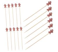 NOLITOY 100pcs Bamboo Cocktail Picks Smooth Wood Skewers for Garnishing Drinks Fruit Skewers for Parties Appetizers Desserts BBQ Gatherings Portable Disposable Food Picks