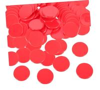 NOLITOY 100pcs Bingo Chips Solid Red Counting Tokens for Math Learning Reward Games Party Supplies Poker Game Counters for Adults
