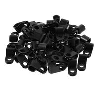 NOLITOY 100Pcs Black Nylon R-Type Cable Clips for 7.9Mm Diameter Wire Holders, Outdoor Rope Light Mounting Clips, Ethernet and Telephone Cable Clamps for Wire Management