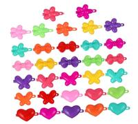 NOLITOY 100pcs Cartoon Hair Clips Mixed Colors Mini Plastic Barrettes Heart Butterfly Flower Styles Stylish Hairpins for Girls Everyday Use and Party Accessories Random Color