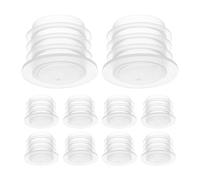 NOLITOY 100pcs Reusable Plastic Bottle Stoppers with Pull Ring, Screw Thread Seal Plugs for Wine and Spirits Bottles, Leakproof Round End Caps for Home, Party, Outdoor Use