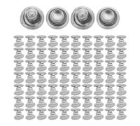 NOLITOY 100pcs Round Double Cap Rivets Silver Copper 5x5mm - Metal Tubular Studs Leather Rivets Kit for Handbags, Clothing, Shoes, and Leathercraft Fastening