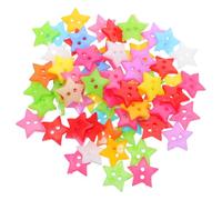 NOLITOY 100pcs Star Shaped Sewing Buttons for Crafts Colorful Fade Resistant DIY Embellishments with Two Holes Easy to Sew Decorative Buttons for Scrapbooking Art Projects Handmade