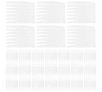 NOLITOY 100pcs White Plastic Wig Cap Clips Comb 7 Teeth Wig Fixing Accessories for Secure Hairpiece Styling and Caps Maintenance