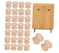 NOLITOY 100pcs Wood Drawer Knobs Unfinished Rustic Cabinet Pulls Bulk Pack for Kitchen Wardrobe Dresser Furniture Natural Wood Grain Sturdy and Versatile Handles for DIY Painting Staining