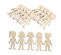 NOLITOY 100pcs Wooden People Cutouts for DIY Crafts Natural Boy and Girl Shapes Unfinished Wood Slices for Kindergarten Educational Projects and Home Party Decorations