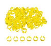 NOLITOY 100Pcs Yellow Pigeon Identification Leg Rings Plastic Foot Bands for Racing Homing Pigeons and Dove Poultry Management Easy to Use Compact Design