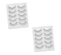 NOLITOY 10pairs Chemical Fiber Fake Lashes Natural Look Eyelashes for Everyday Super Soft Volume for Home Salon Use Lightweight and Reusable