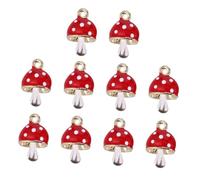 NOLITOY 10Pcs Alloy Mushroom Pendants for DIY Jewelry Making Charms for Earrings Necklaces Bracelets Key Chains Unique Craft Accessories for Creative Design