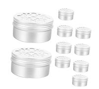 NOLITOY 10pcs Aluminum Scent Training Case for Dogs, 80ml Odor Practice | Holes on Lid, round Smooth Top, Bright Silver Finish, for Training Games and Canine Owners