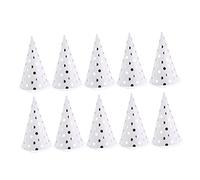 NOLITOY 10pcs Birthday Party Triangle Hats with Silver Gilding Stripes Safe Paper Material Comfortable Fit Non Slip Design for Boys and Celebration Decorations and Photo Props