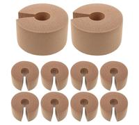 NOLITOY 10pcs Brown Door Stoppers Soft Cushion Anti-Collision Bumper Protectors Safety Pinch Guard for Kitchen Bathroom Office Bedroom Nursery Pet Rooms