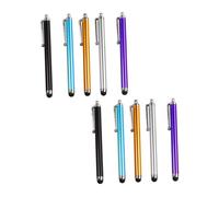 NOLITOY 10pcs Capacitive Stylus Pens for Tablet and Phone Touch Screens, High Sensitivity Metal Electronic Screen Stylus Set with Multi-color Black Silver Purple Blue Gold for Precise Touch Control